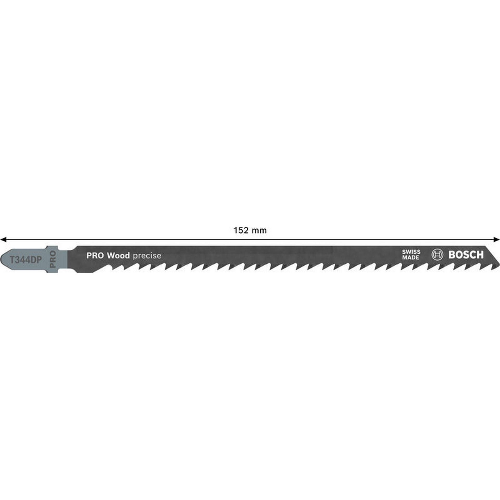 Bosch PRO Wood precise T344DP Stichsägeblatt, 152 mm, 5-tlg. #2608633A36