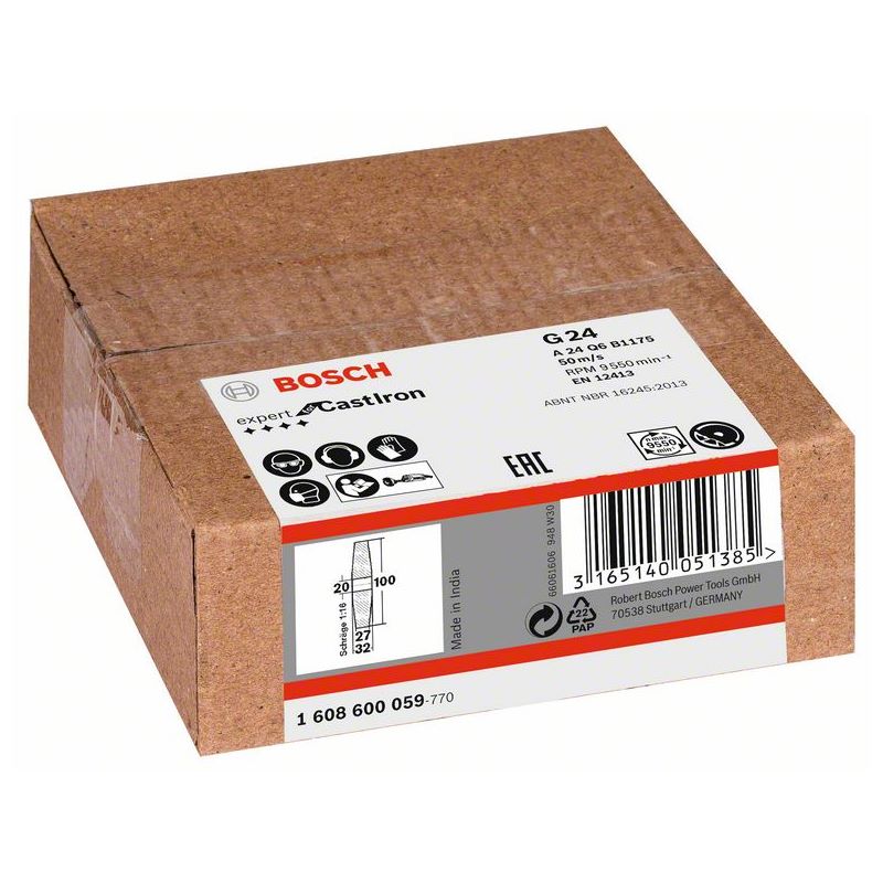 Bosch PRO Metal Schleifscheibe, 100 x 27 x 20 mm, K24 #1608600059