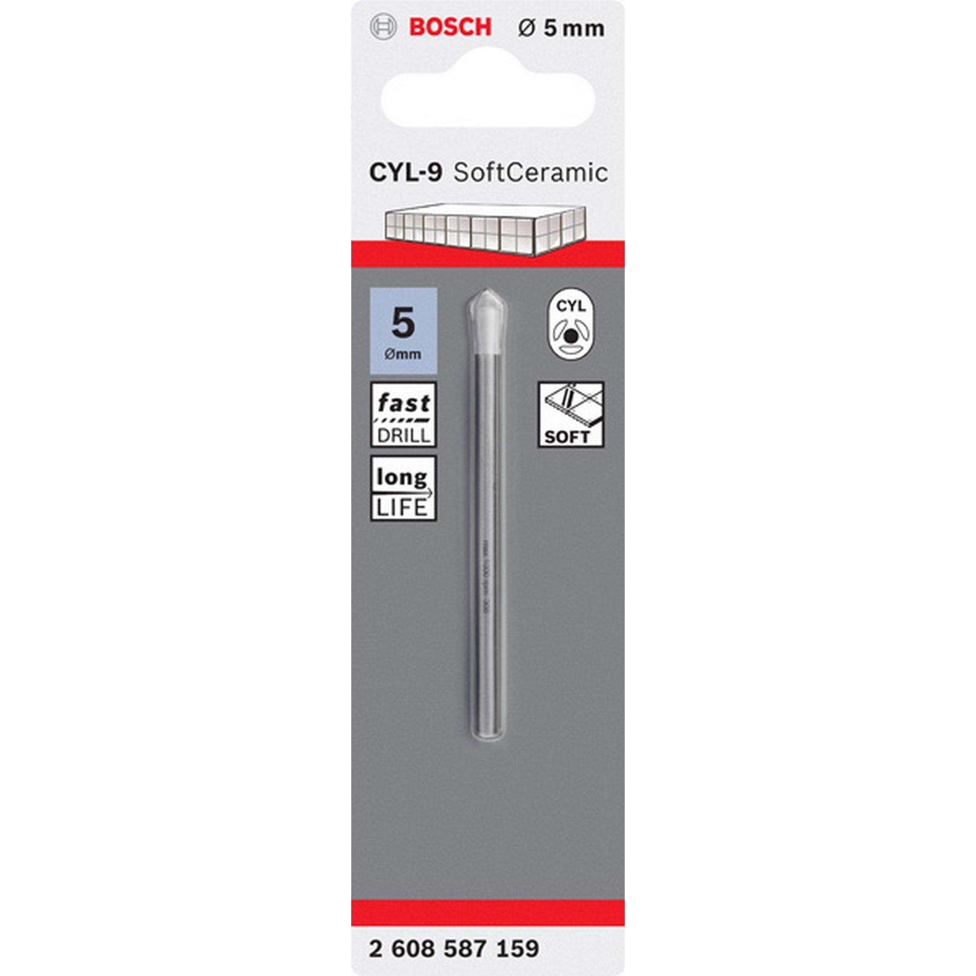 Bosch Fliesenbohrer CYL-9 Ceramic, 5 x 70 mm #2608587159