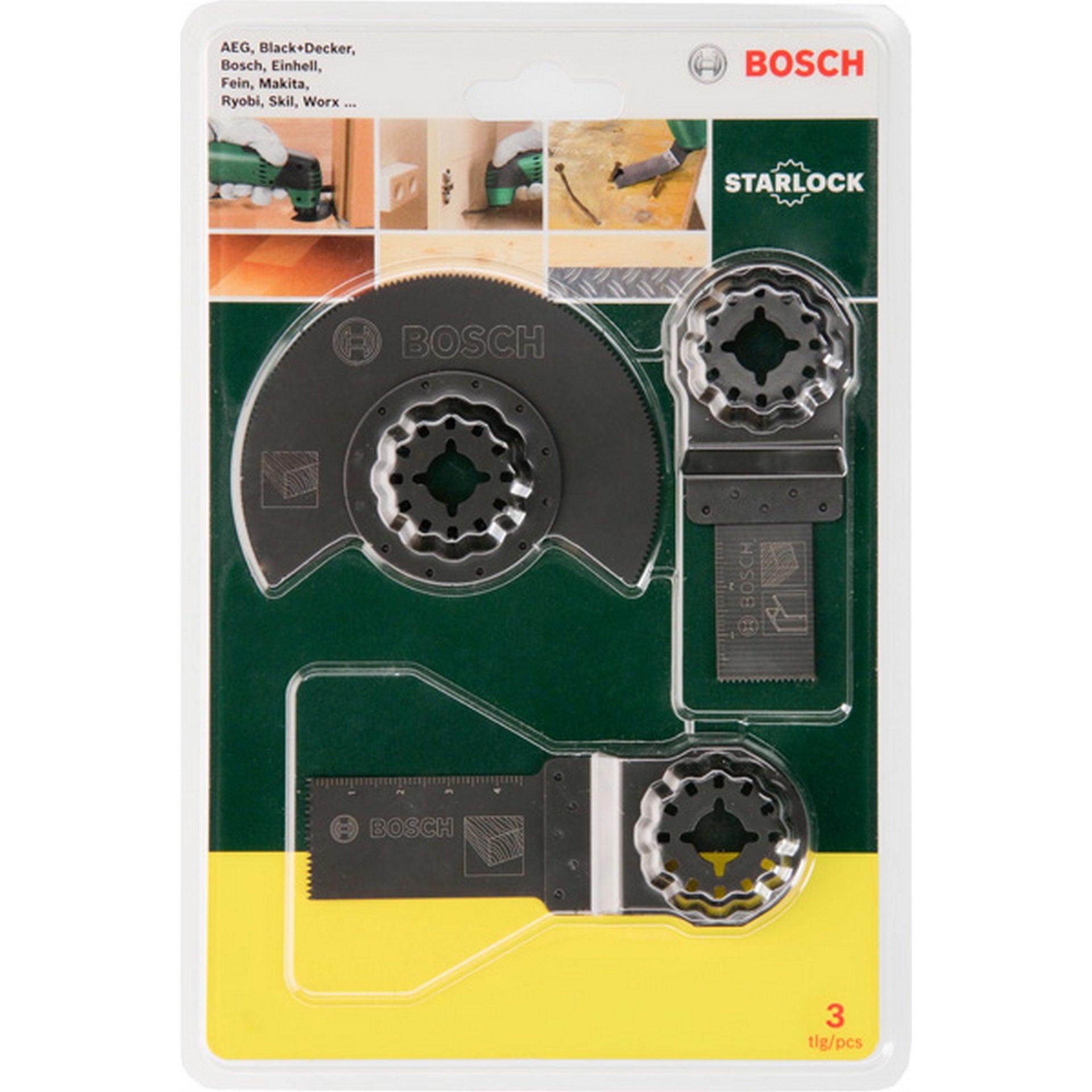 Bosch Starlock Starter-Set Holz, 3-teilig, für Multifunktionsgeräte #2607017323