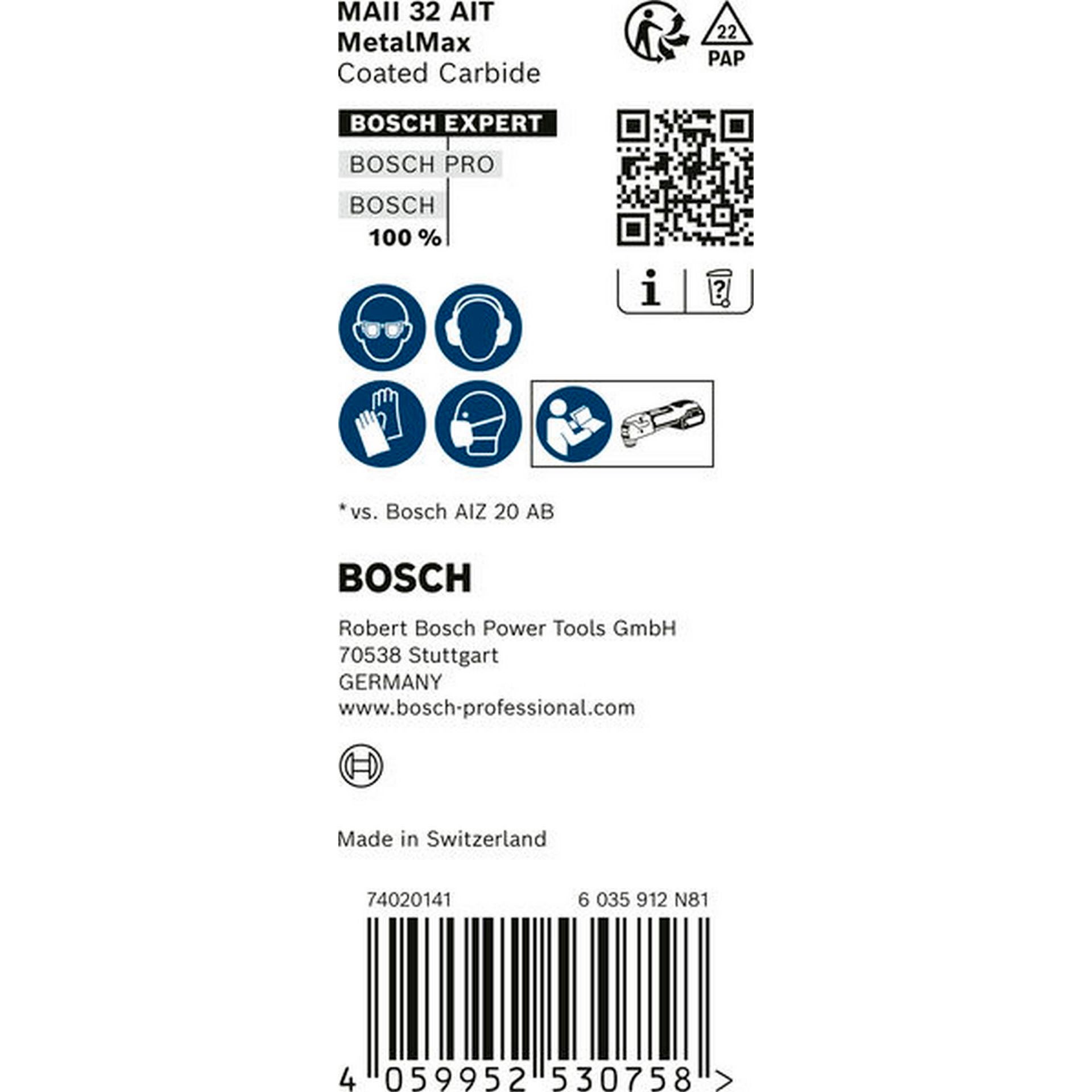 Bosch EXPERT MetalMax MAII 32 AIT Tauchsägeblatt, 70x32 mm, 10-tlg. #2608900023