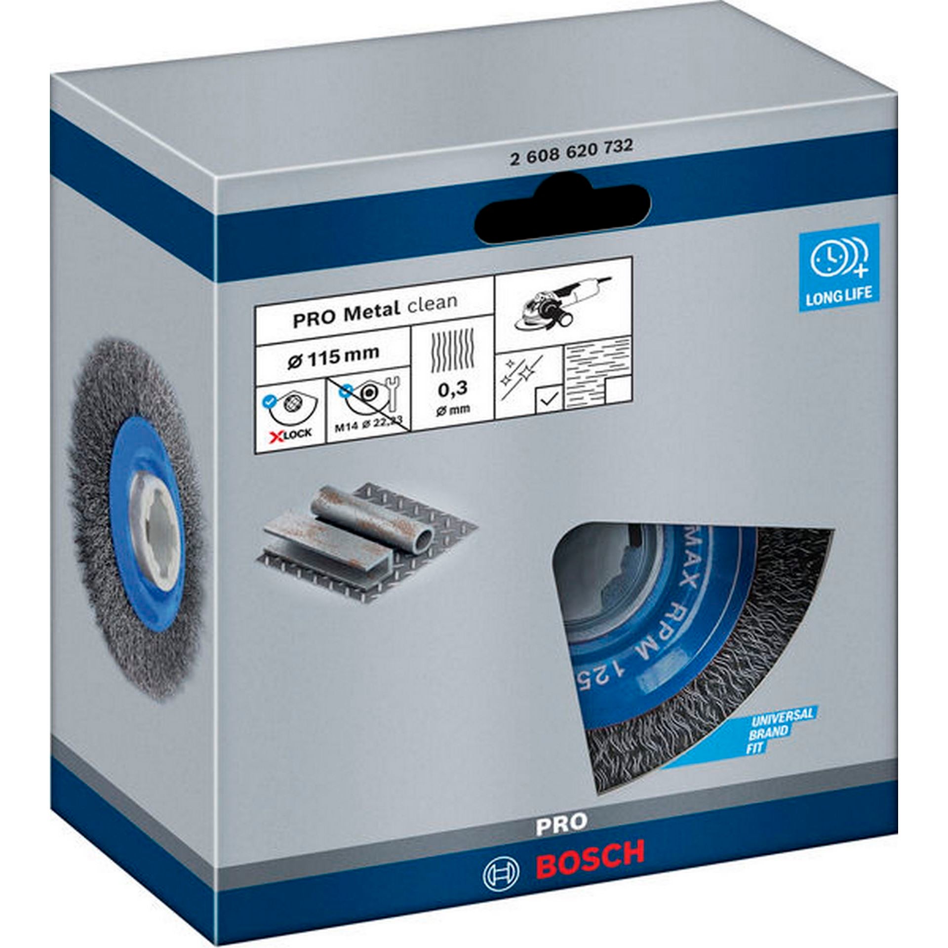 Bosch PRO Metal clean X-Lock Scheibenbürste, 115 x 0,3 mm #2608620732