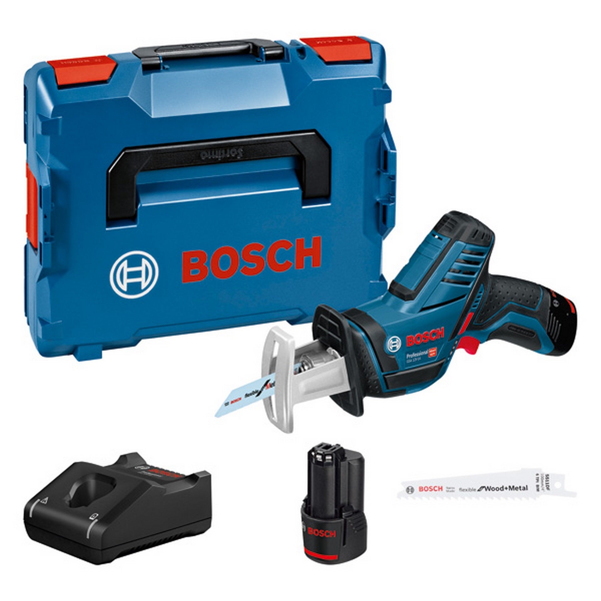 Bosch Akku-Säbelsäge GSA 12V-14, 2 x Akku GBA 12V 3.0Ah in L-BOXX #060164L976