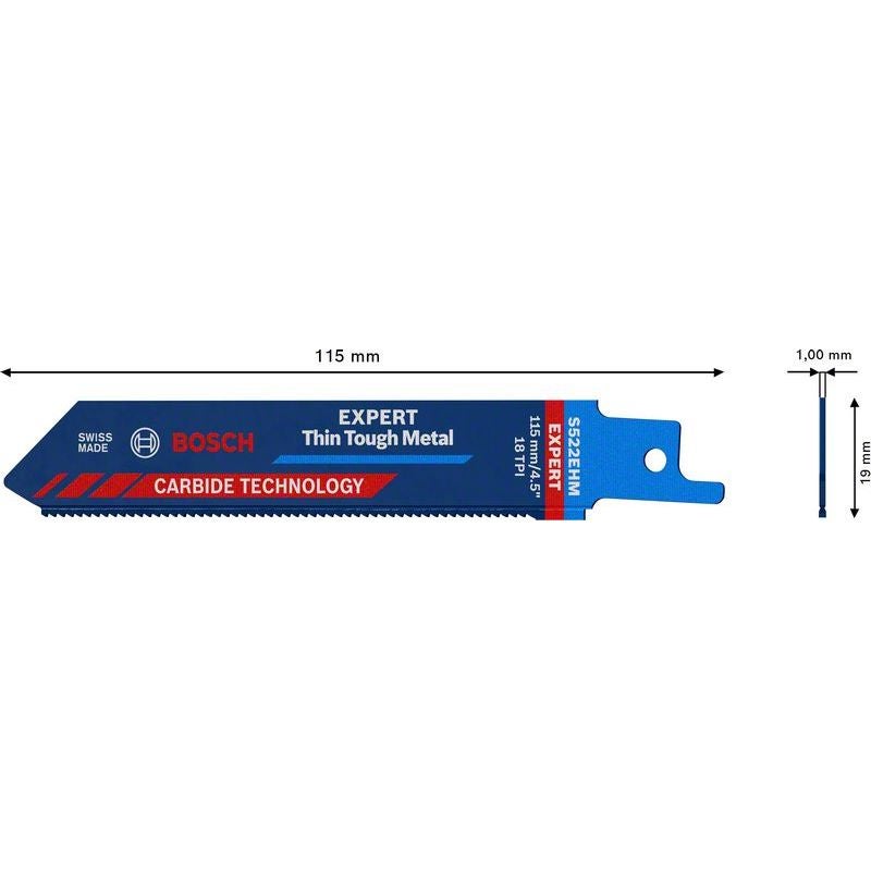 Bosch EXPERT S522EHM Thin Tough Metal Säbelsägeblatt #2608900359