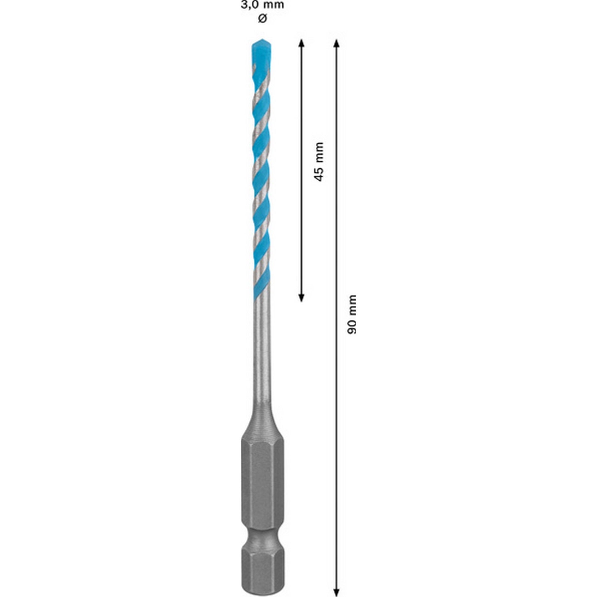 Bosch EXPERT HEX-9 Multi Construction Bohrer, 3x45x90 mm #2608900569
