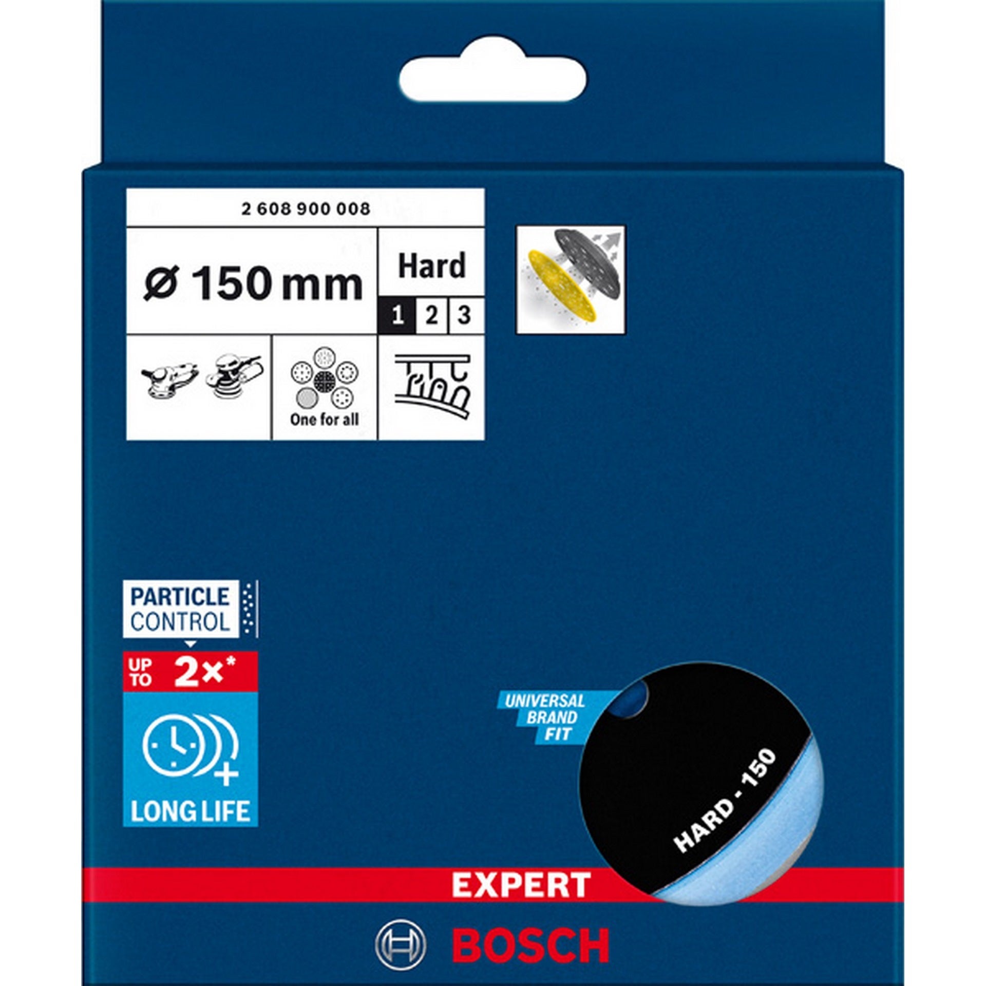 Bosch EXPERT Mulitloch-Stützteller, 150mm, hart, M8+5/16 #2608900008