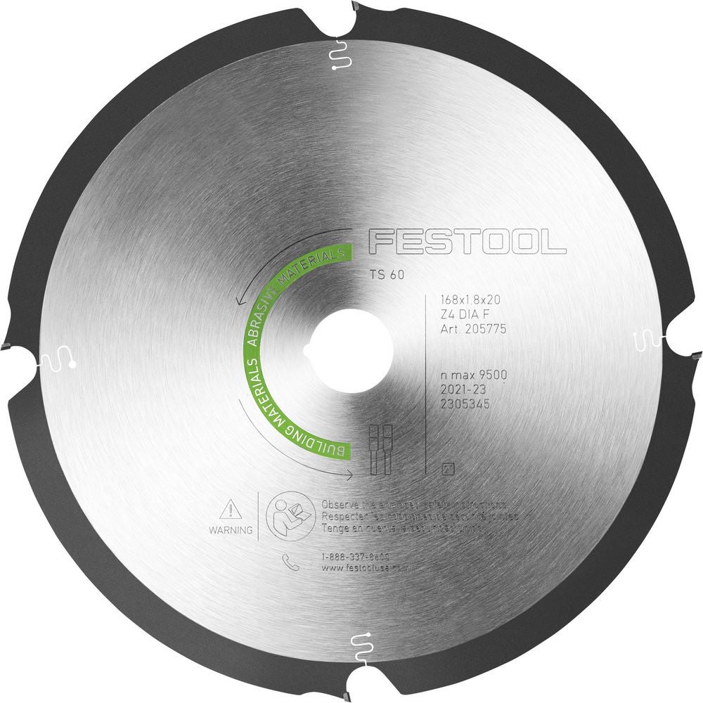 Festool Diamant-Kreissägeblatt ABRASIVE MATERIALS DIA 168x1,8x20 F4 #205769