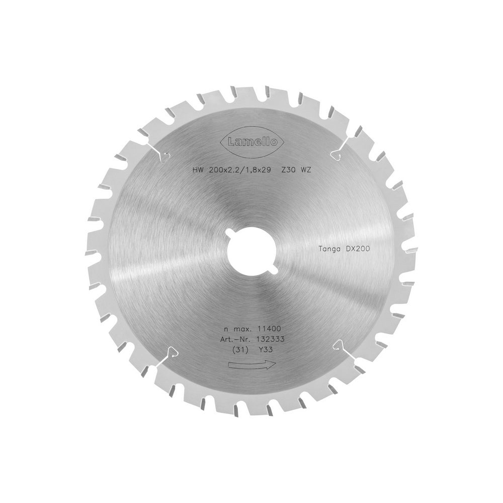 Lamello Tanga DX200 Sägeblatt, HW, Ø200x2.2xØ29 mm, Z30, mit Schnellspann-Aufnahme #132333