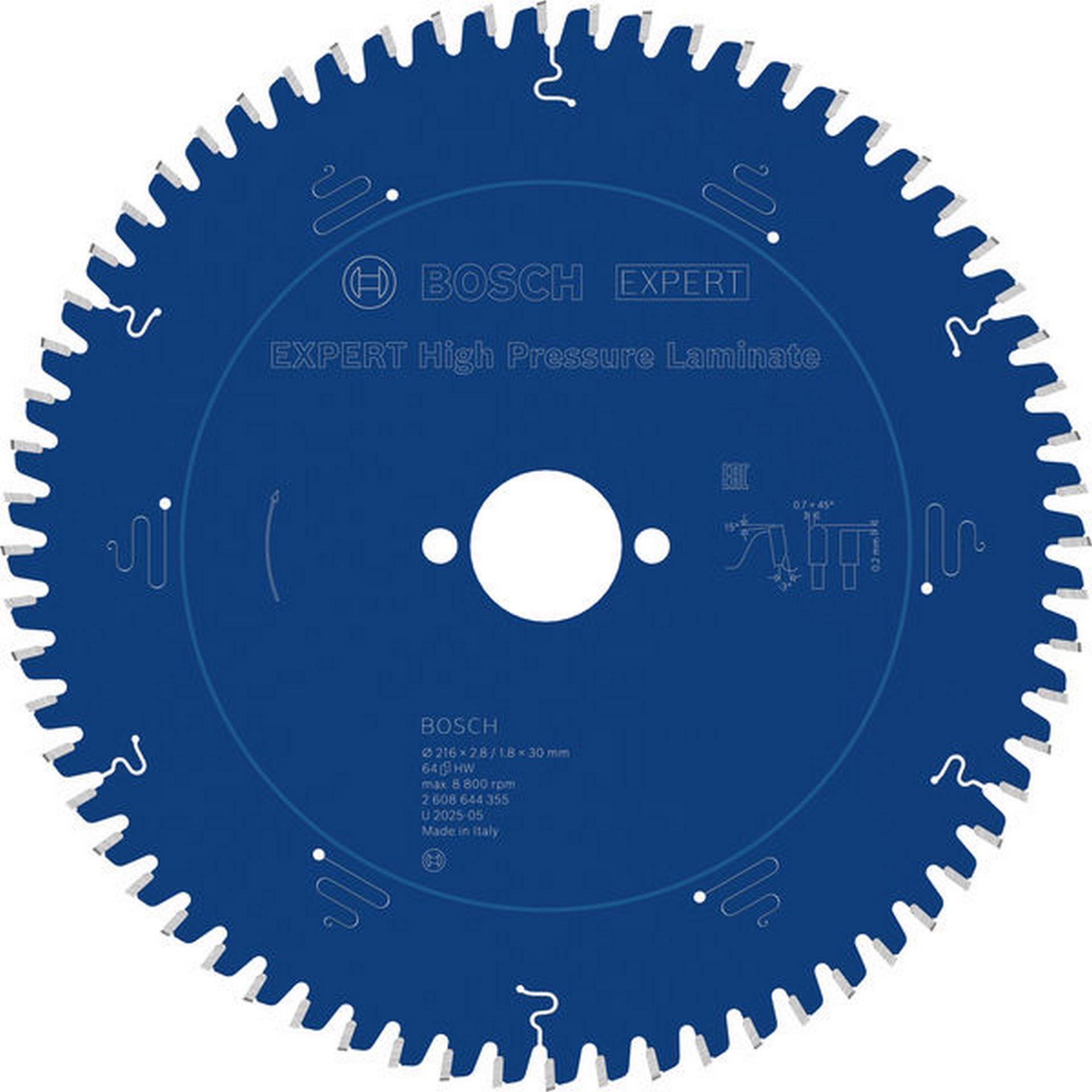 Bosch EXPERT High Pressure Laminate Kreissägeblatt, 216x2,8/1,8x30 mm, Z64 #2608644355