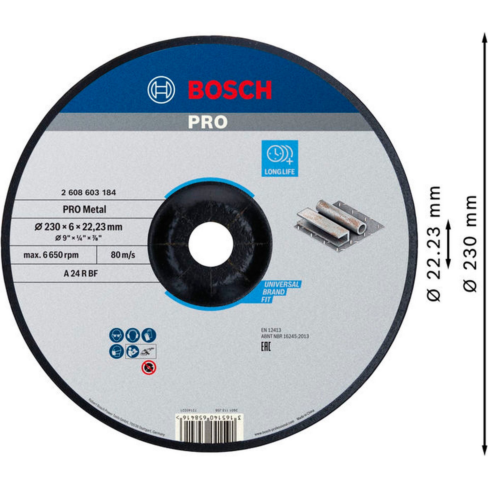 Bosch PRO Metal Schleifscheibe, 230 x 6 x 22.23 mm #2608603184