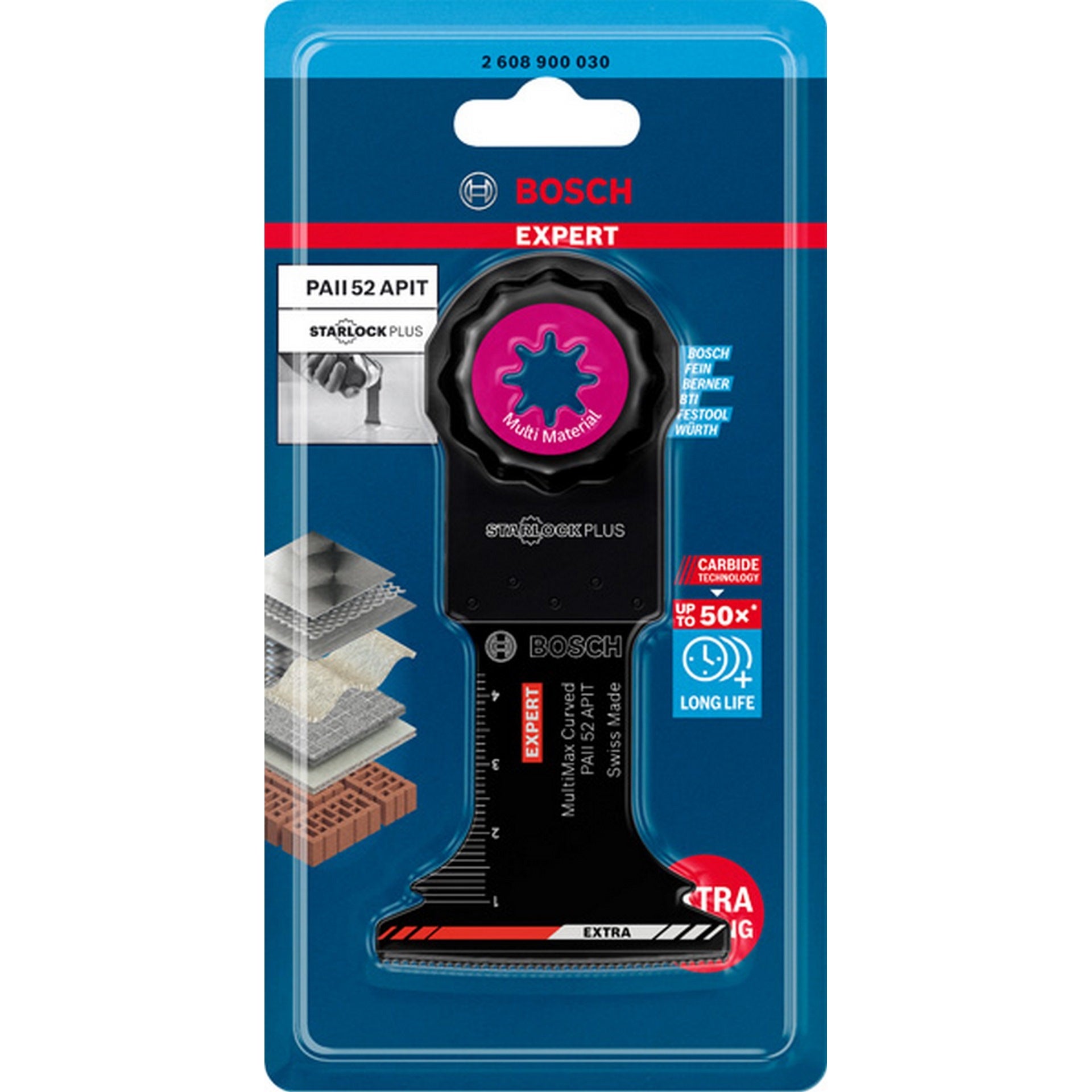Bosch EXPERT MultiMax PAII 52 APIT Tauchsägeblatt für Multifunktionswerkzeuge, 52 mm #2608900030