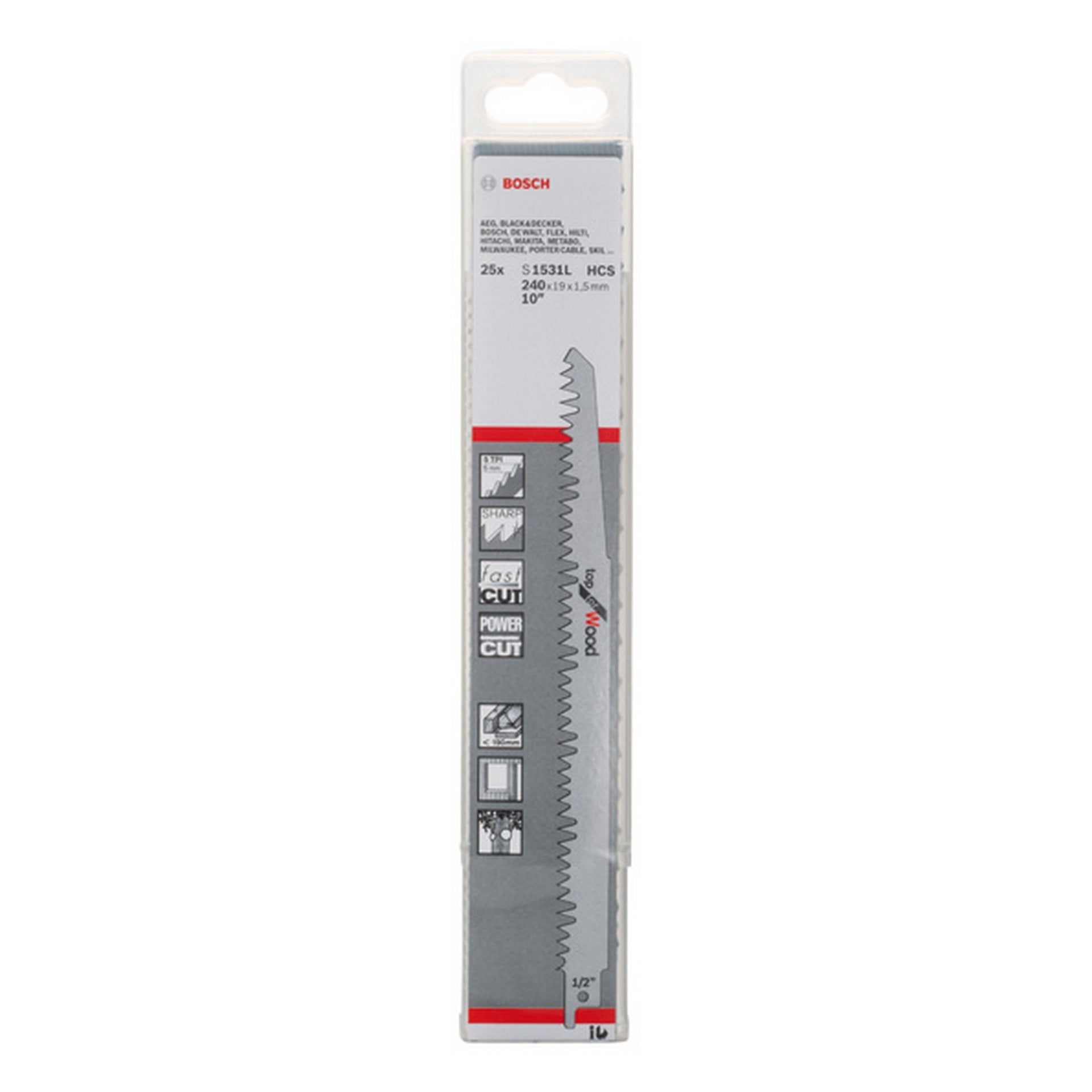 Bosch Säbelsägeblatt S 1531 L, Top for Wood, 25er-Pack #2608650465