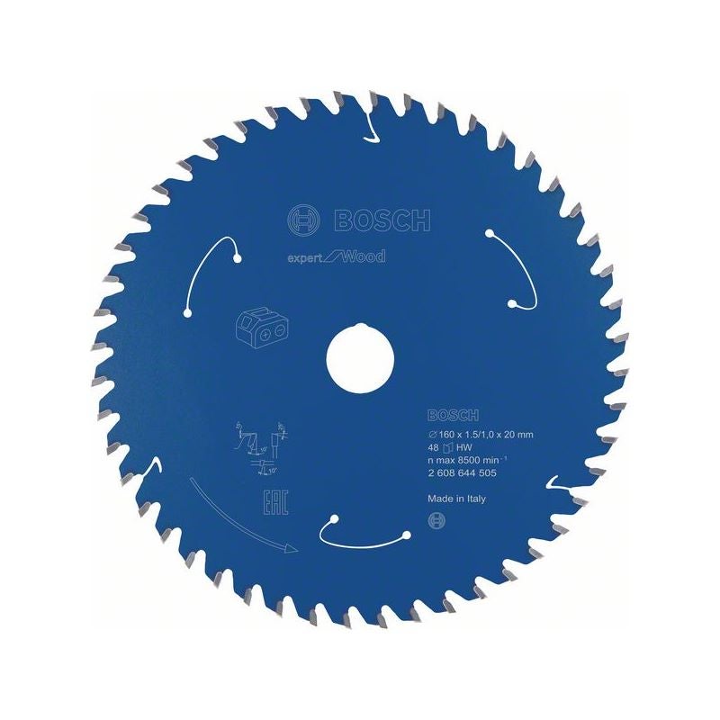 Bosch Kreissägeblatt für Akkusägen Expert for Wood, 160 x 1,5/1 x 20, 48 Zähne #2608644505