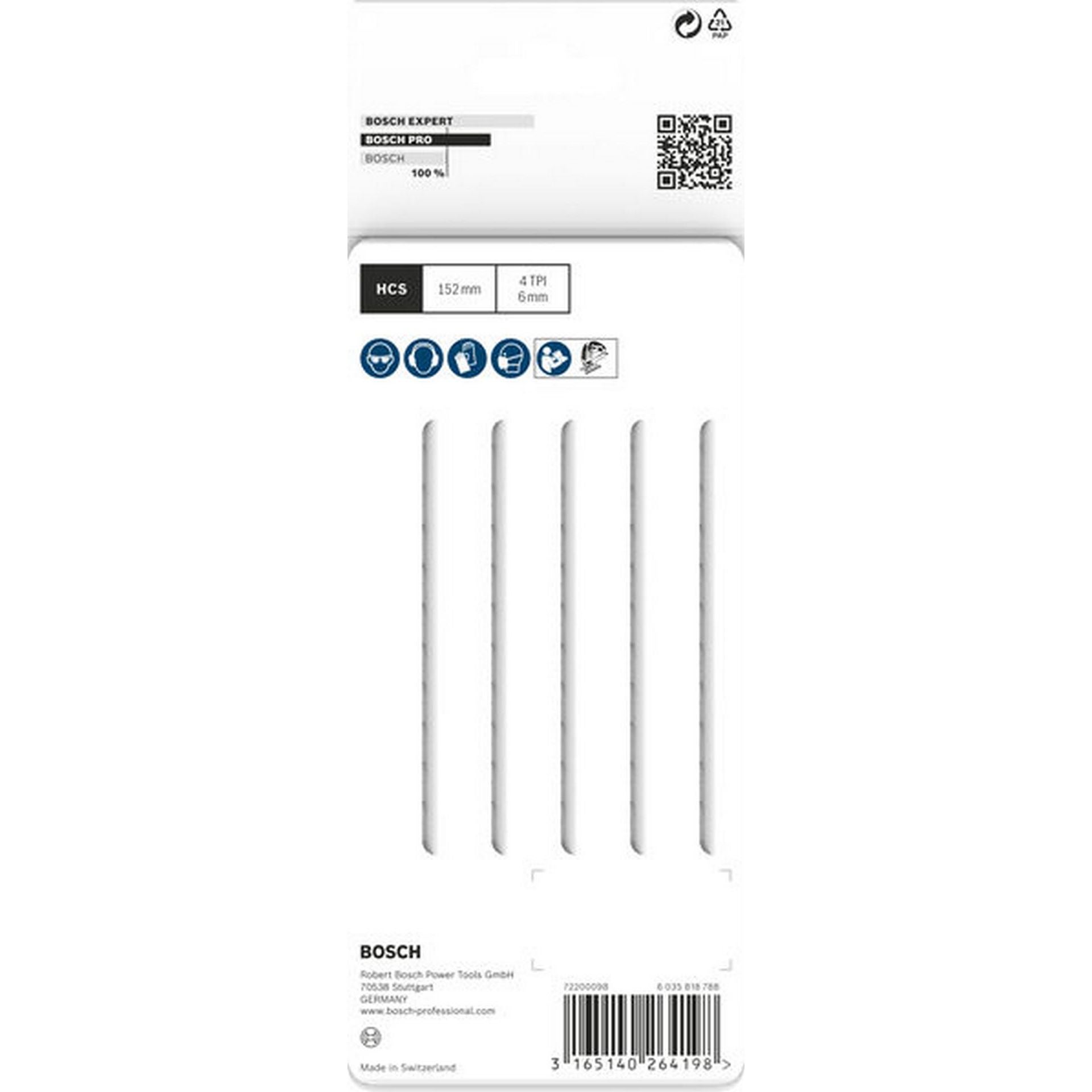 Bosch PRO Wood precise T344DP Stichsägeblatt, 152 mm, 5-tlg. #2608633A36
