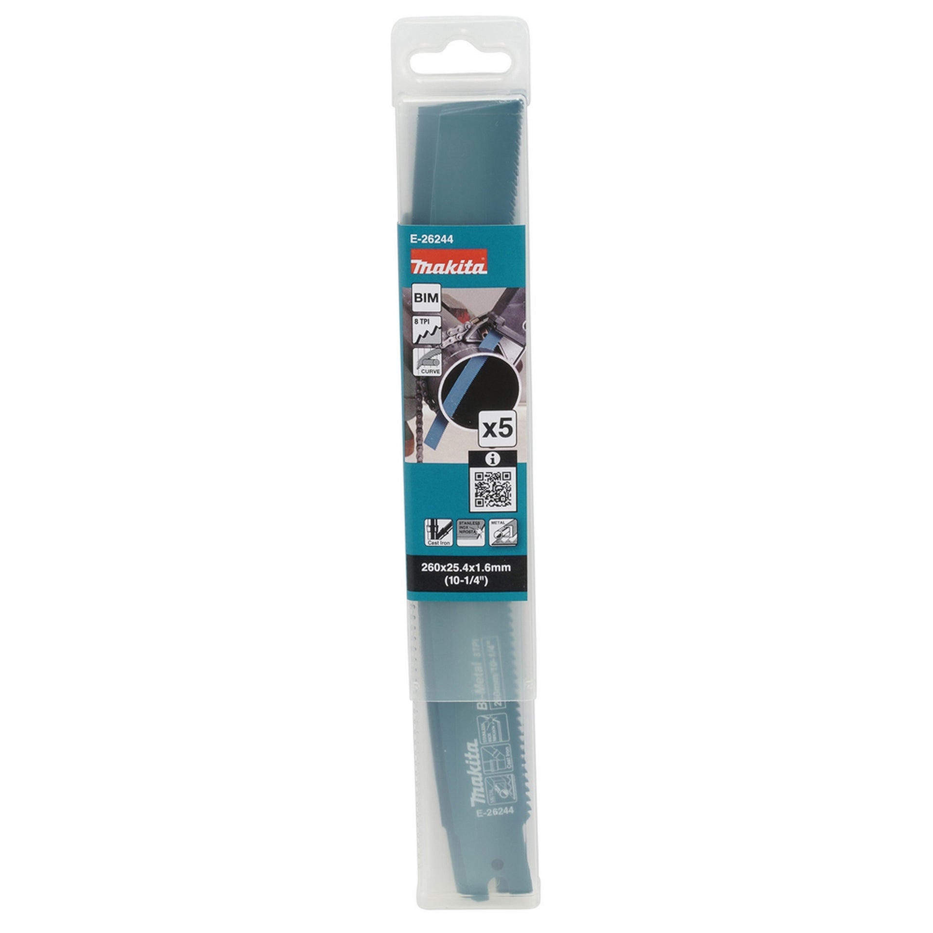 Makita Kettenschraubstock Reciprosägeblatt 260 mm, gebogen #E-26244