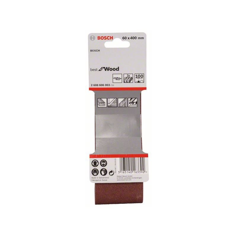 Bosch PRO X440 Schleifband, 60 x 400 mm, 100, 3-tlg. #2608606003
