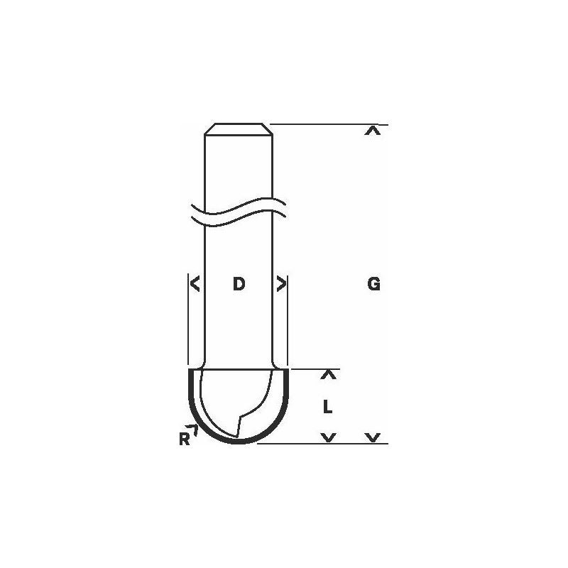 Bosch PRO Hohlkehlfräser, R 8 mm, S 8 mm #2608628369