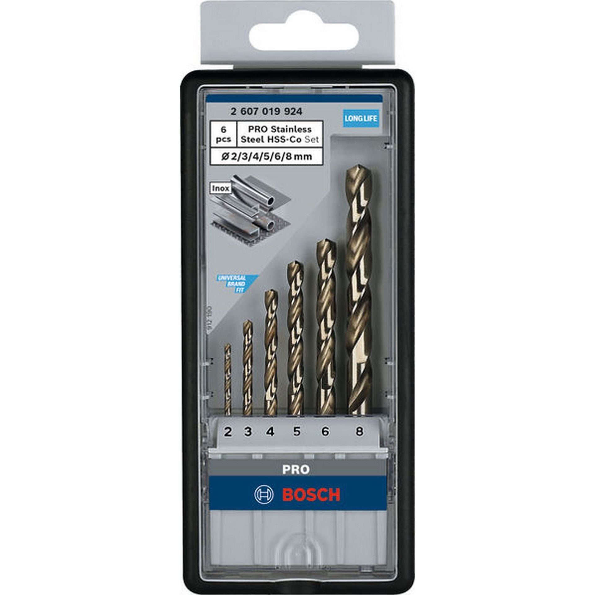 Bosch PRO Stainless Steel HSS-Co Spiralbohrer-Set, 6-tlg. #2607019924