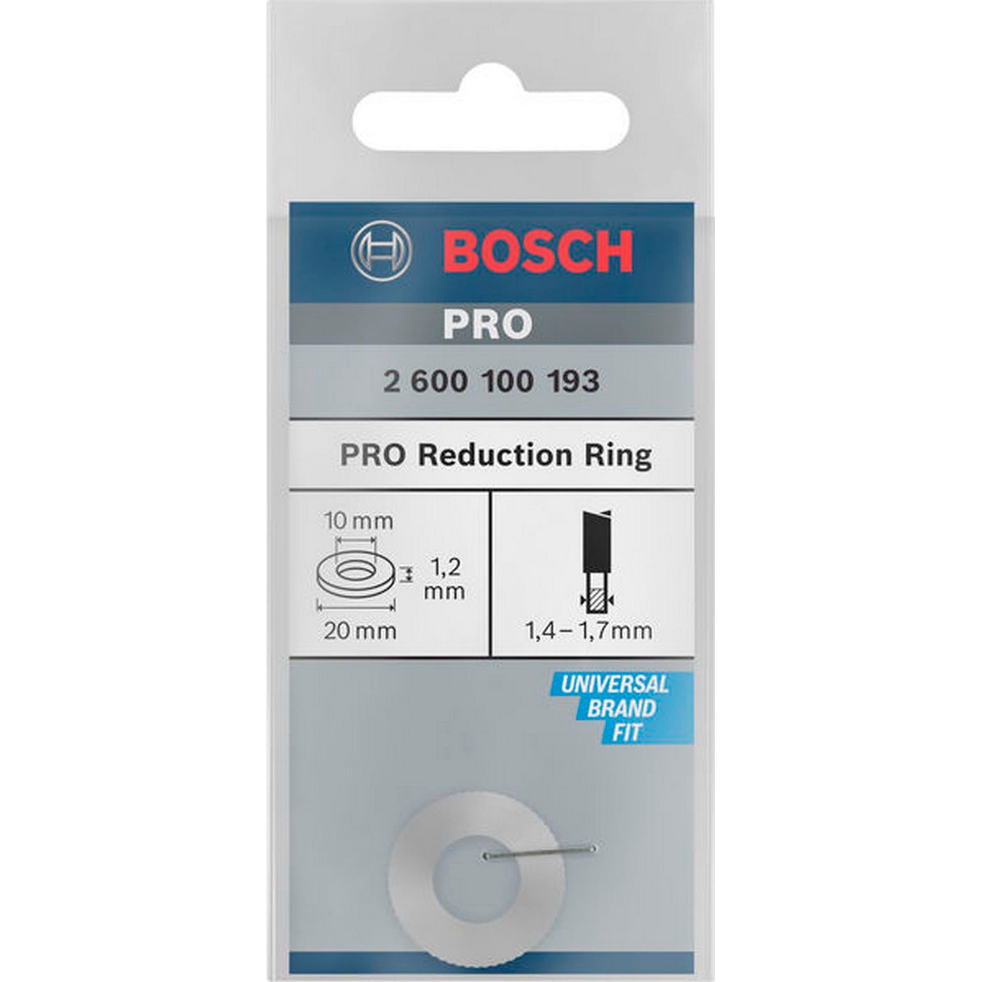 Bosch Reduzierring für PRO Kreissägeblatt, 20 x 1,2 x 10 mm #2600100193