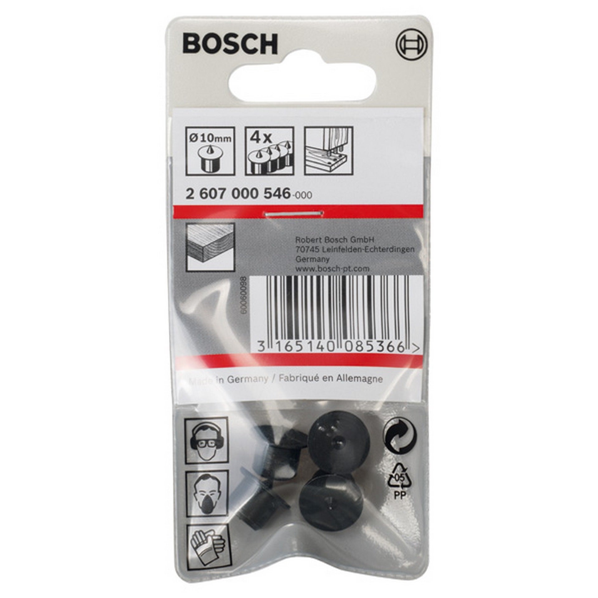 Bosch 4-tlg. Dübelzentrierstift-Set, 10 mm #2607000546