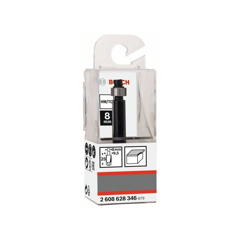 Bosch PRO Bündigfräser mit unterem Kugellager, D 9,5 mm, L 25,4 mm, S 8 mm #2608628346