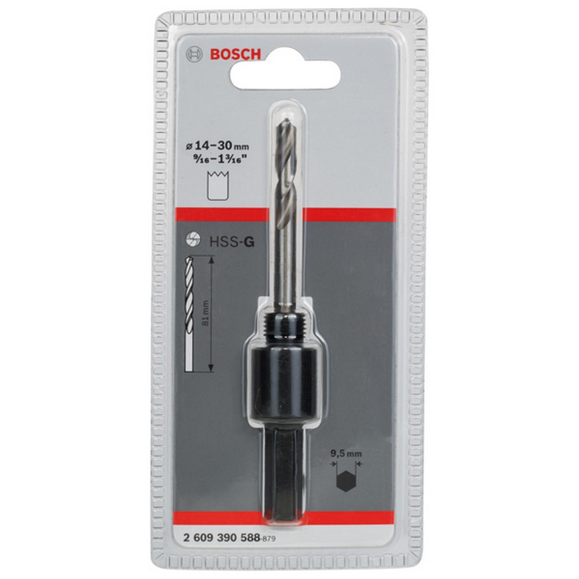 Bosch Sechskantadapter, 1/2-Zoll 20 UNF, 14 - 30 mm, SW 9,52 #2609390588