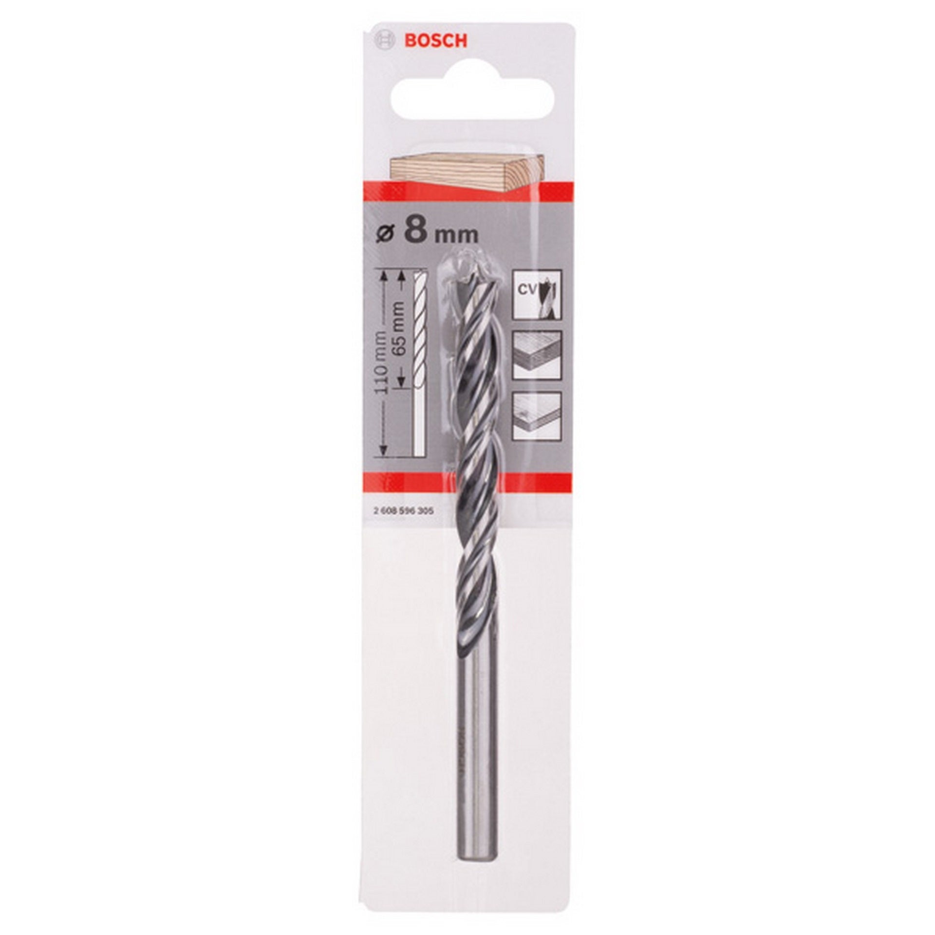 Bosch Holzspiralbohrer Standard, 8 x 75 x 117 mm, d 8 mm #2608596305