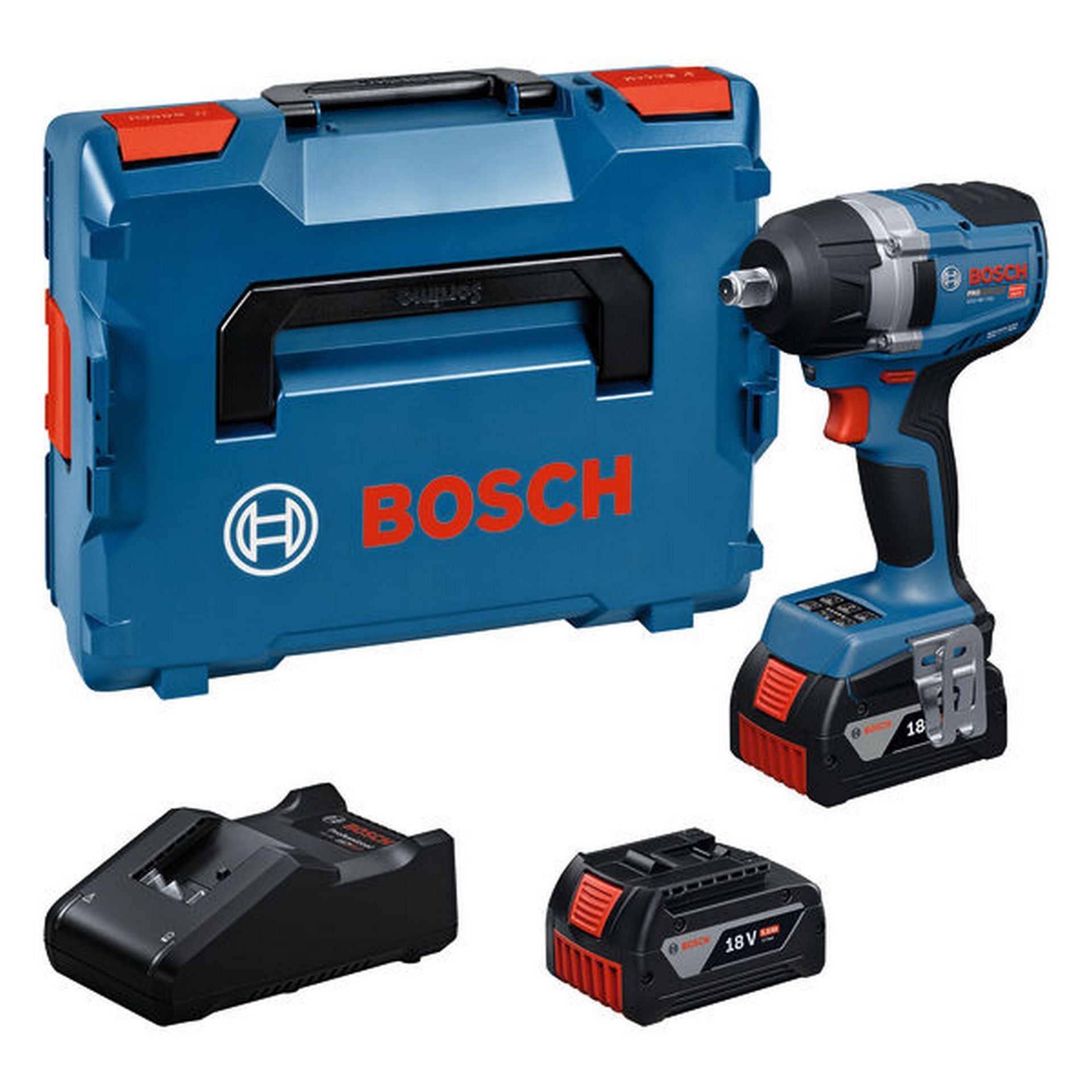 Bosch Akku-Drehschlagschrauber GDS18V-750, 2x Akku GBA 18V 5.0Ah in L-BOXX #06019L9103