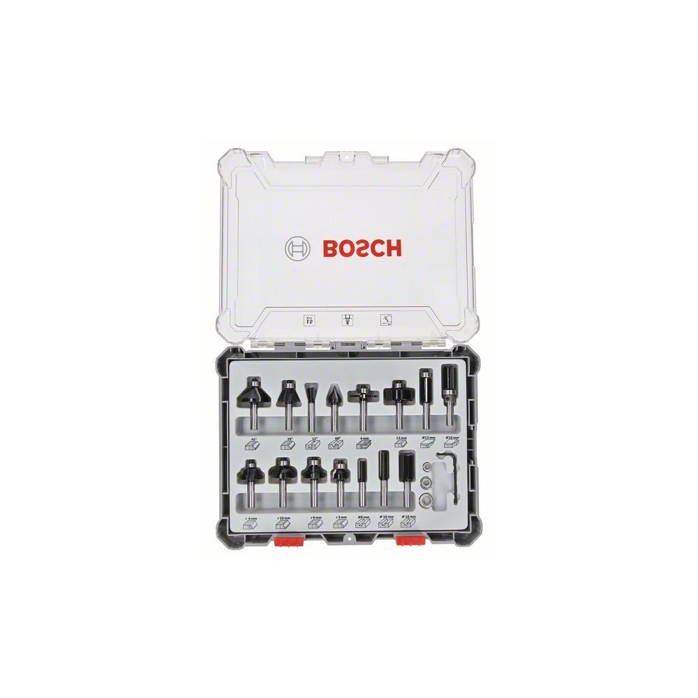 Bosch PRO Fräser-Set, gemischt, Schaft 6 mm, 15-tlg. #2607017471