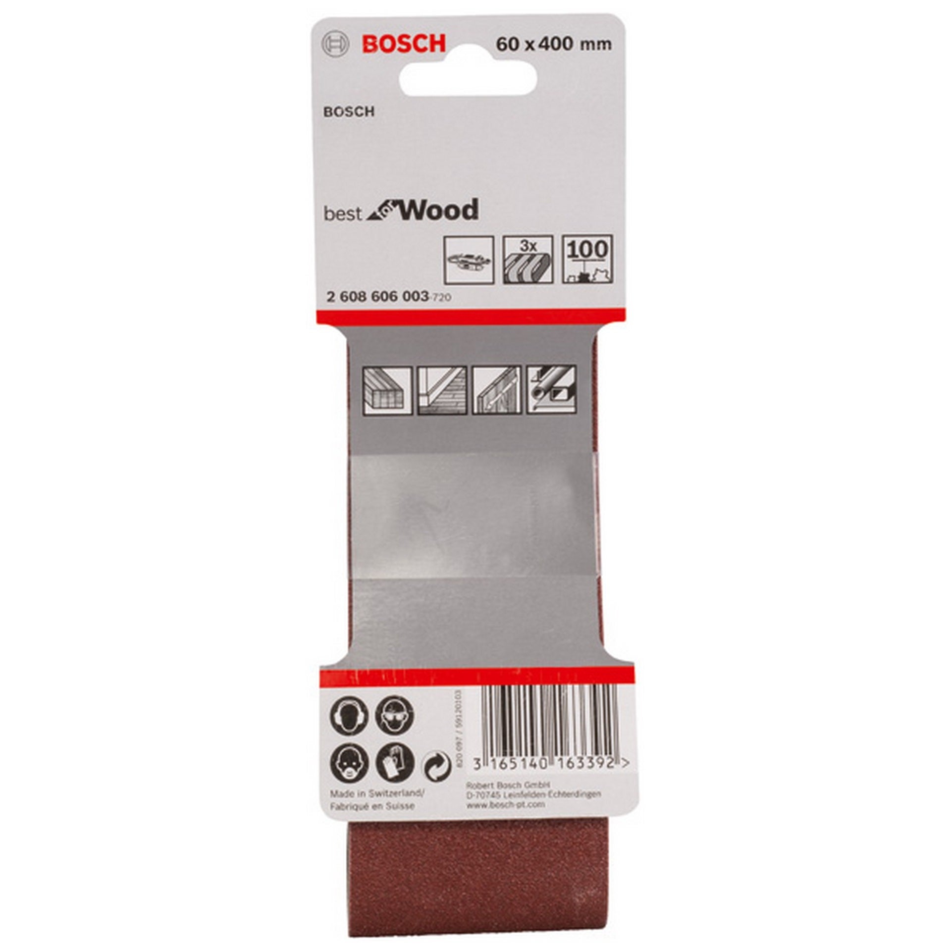 Bosch PRO X440 Schleifband, 60 x 400 mm, 100, 3-tlg. #2608606003