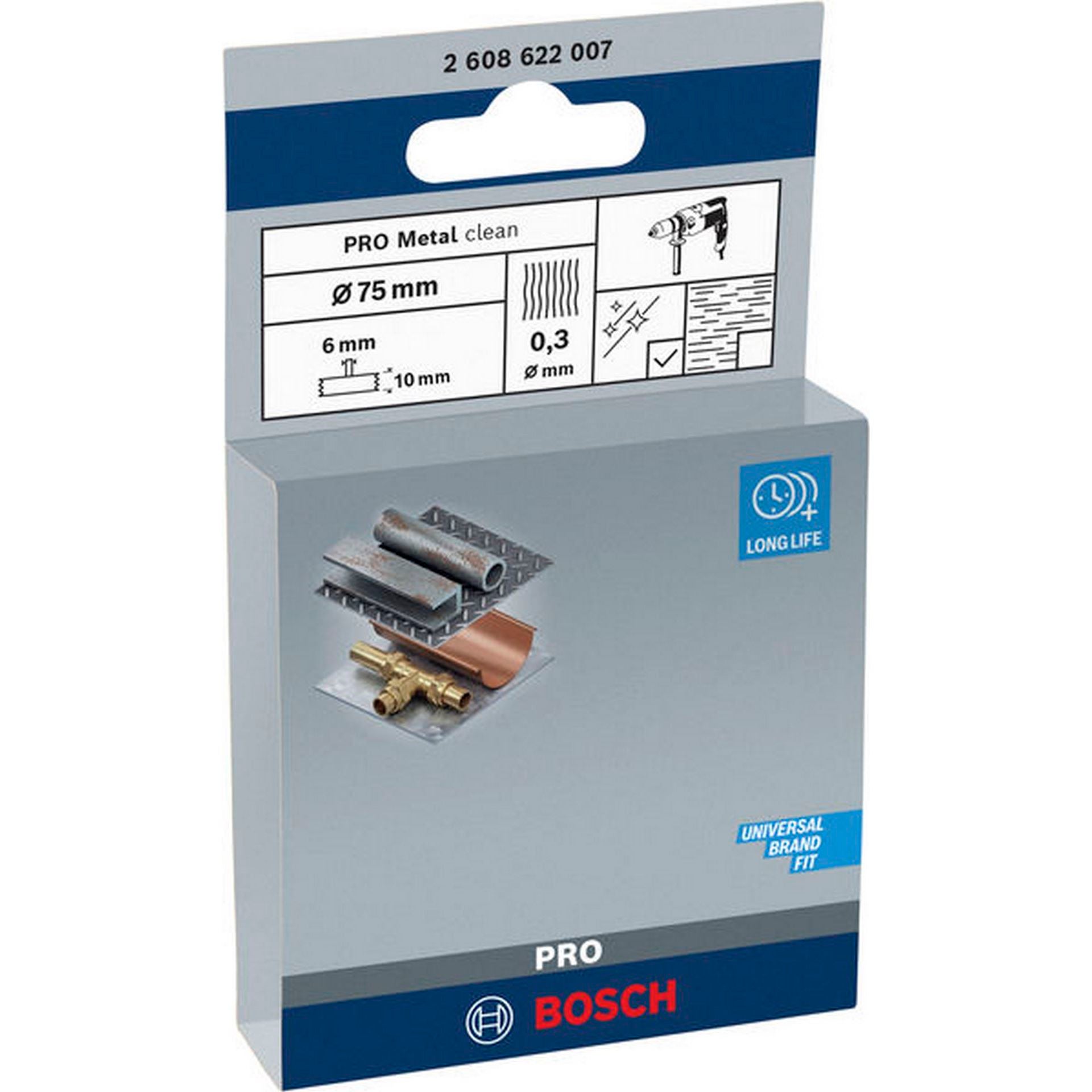 Bosch PRO Metal clean Scheibenbürste, gerader Schaft, 75 x 0,3 mm #2608622007
