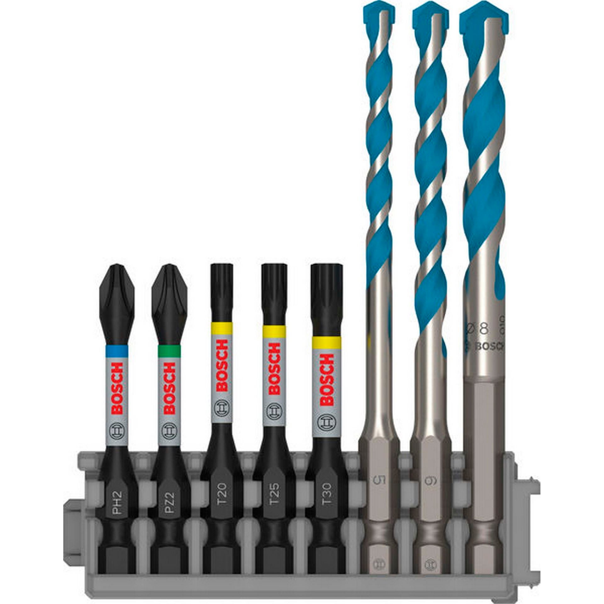 Bosch PRO Impact Set mit Multi Constr. Bohrer, PH2/PZ2/T20/T25/T30, MC 5/6/8, 8-tlg. #2608577144