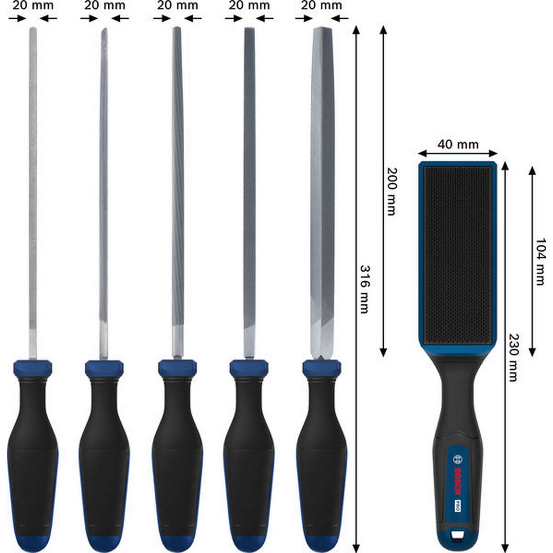 Bosch Feilen-Set, 5-tlg., PRO Feilenbürste #1600A03AD3