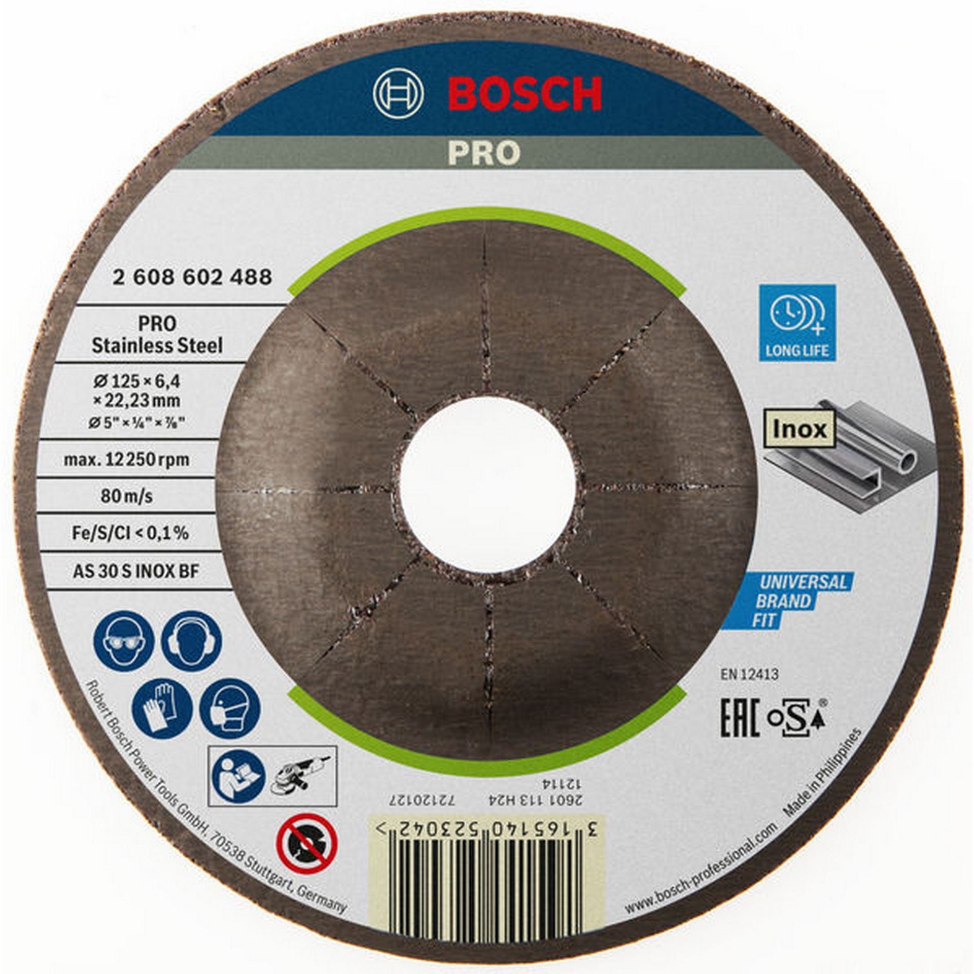 Bosch PRO Stainless Steel Schruppscheibe, 125 x 6 x 22,23 mm #2608602488