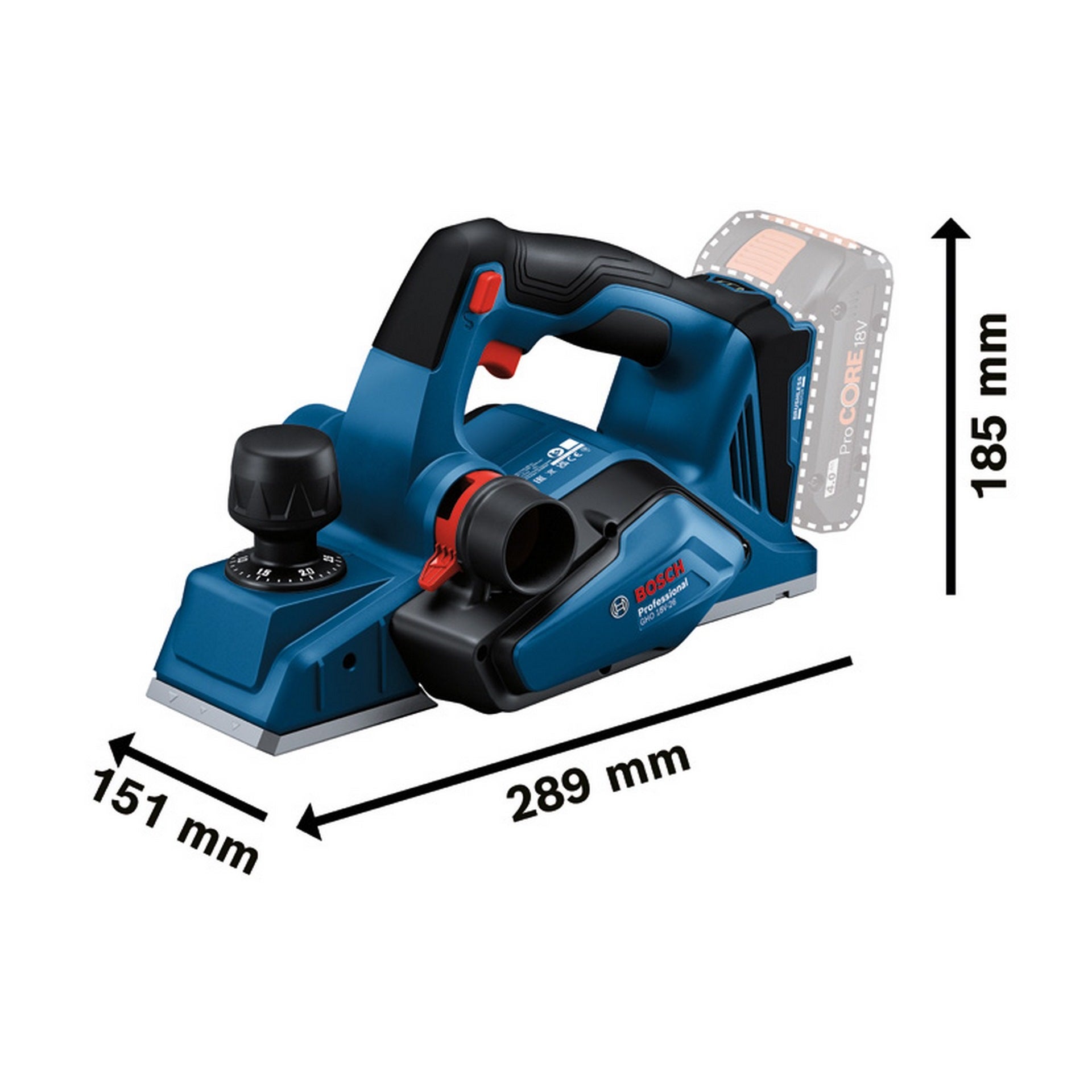 Bosch Akku-Hobel GHO 18V-26 in L-BOXX #06015B5000