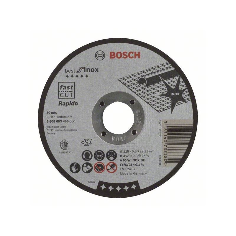 Bosch PRO Stainless Steel and Metal Trennscheibe, 115 x 0,8 x 22,23 mm #2608603486