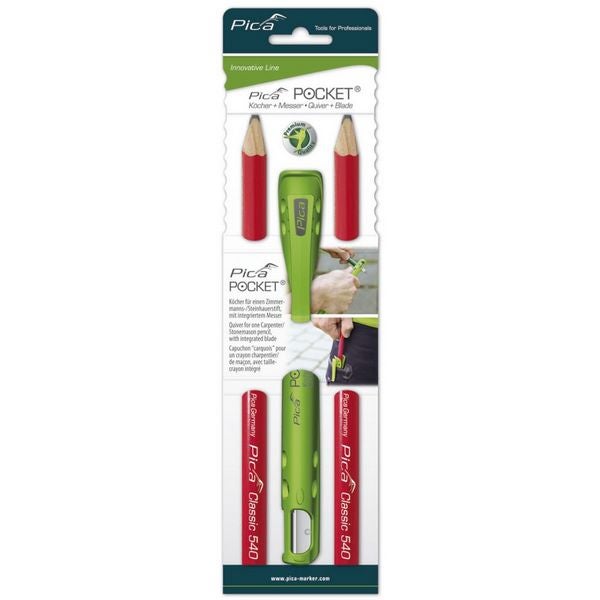 Pica Pocket mit GRATIS 1 Stk. Zimmermannstift 24cm in Blister Packung #505/01