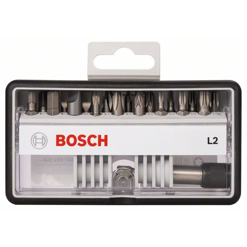 Bosch 18+1-tlg Schrauberbit-Set, Robust Line, L PH/PZ/T/S/HEX, Extra Hard-Ausführung #2607002568