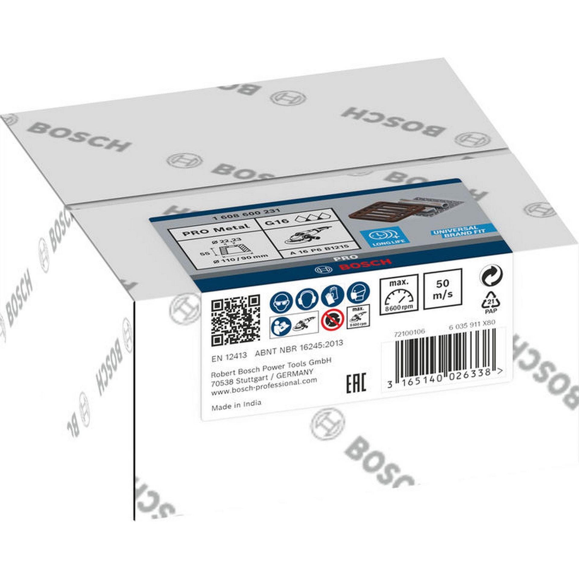 Bosch PRO Metal Konischer Schleiftopf, 90 x 110 x 55 mm, K16 #1608600231