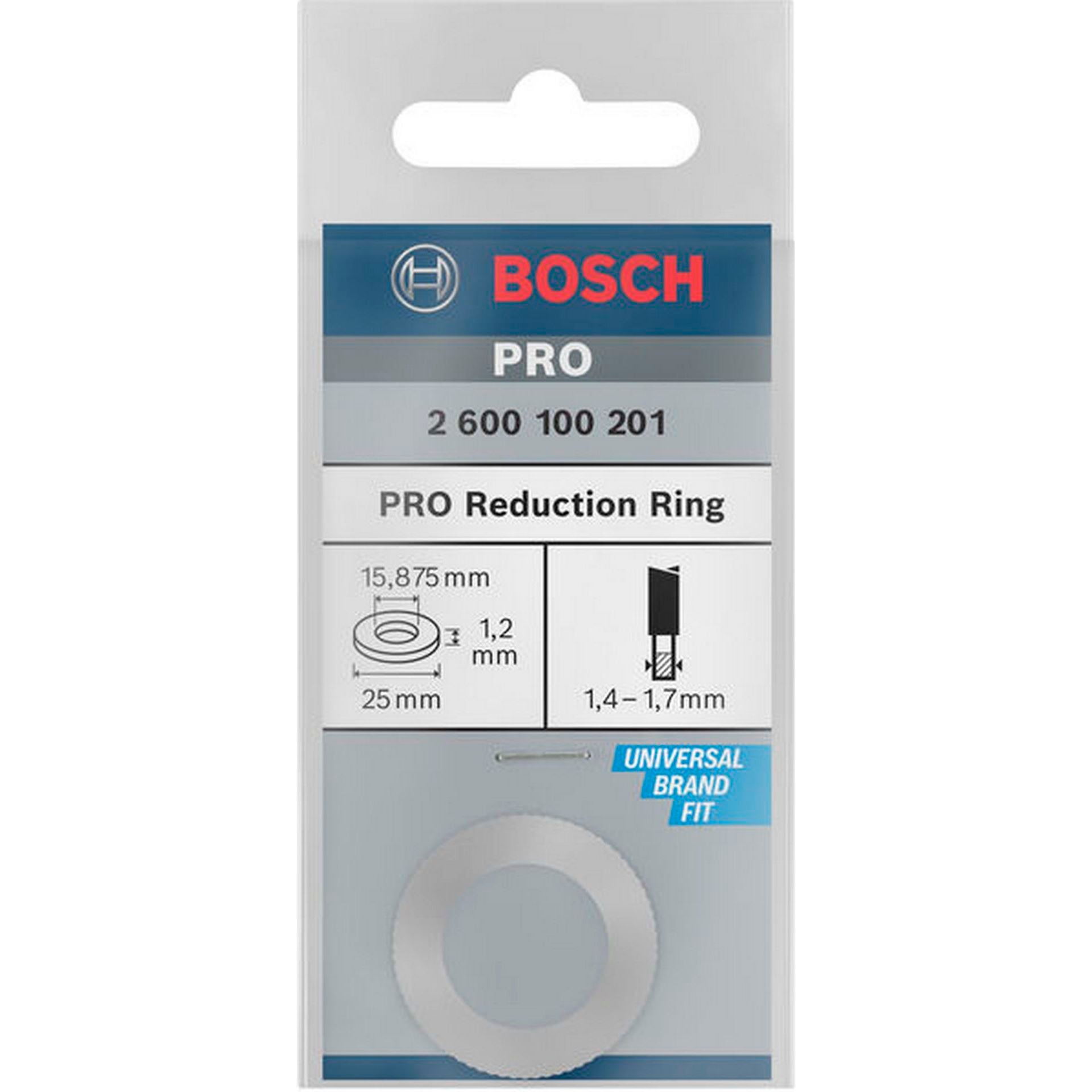 Bosch Reduzierring für PRO Kreissägeblatt, 25 x 1,2 x 15,875 mm #2600100201