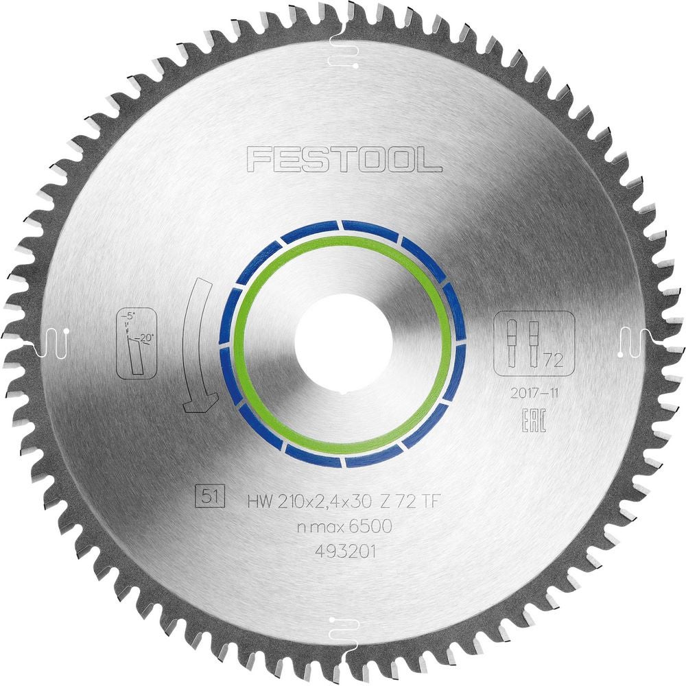 Festool Kreissägeblatt ALUMINIUM/PLASTICS HW 210x2,4x30 TF72 #493201