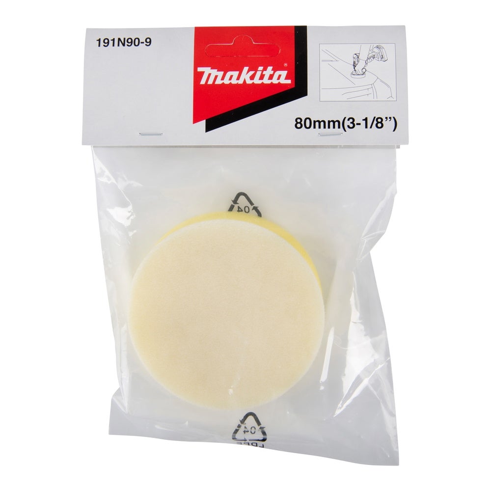 Makita Polierpad - Schaumstoff gelb 80 mm #191N90-9