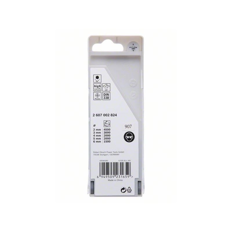 Bosch HSS PointTeQ Sechskantbohrer-Set, 5-tlg., 2-6 mm #2607002824
