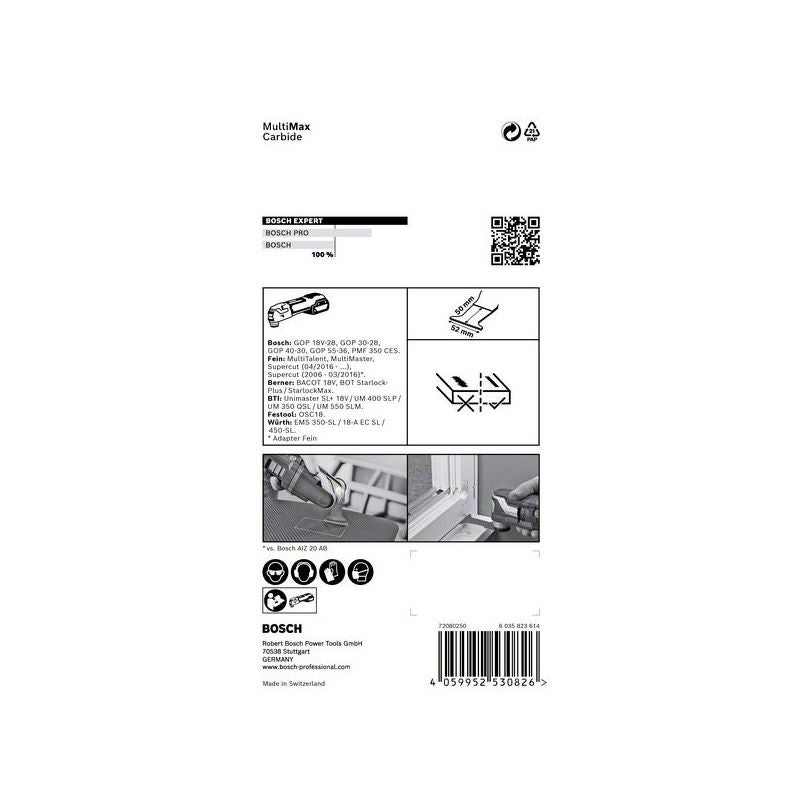 Bosch EXPERT MultiMax PAII 52 APIT Tauchsägeblatt für Multifunktionswerkzeuge, 52 mm #2608900030