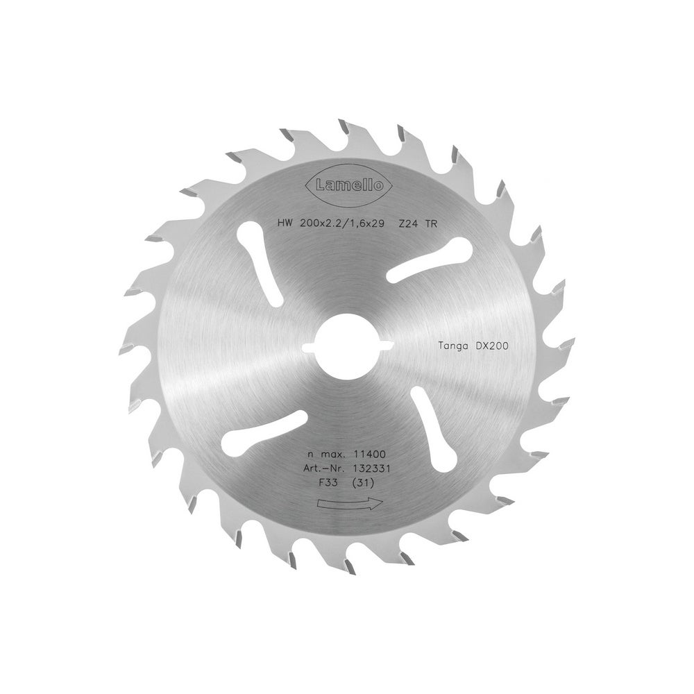 Lamello Tanga DX200 Sägeblatt, HW, Ø200x2.4xØ29 mm, Z24, mit Schnellspann-Aufnahme #132331