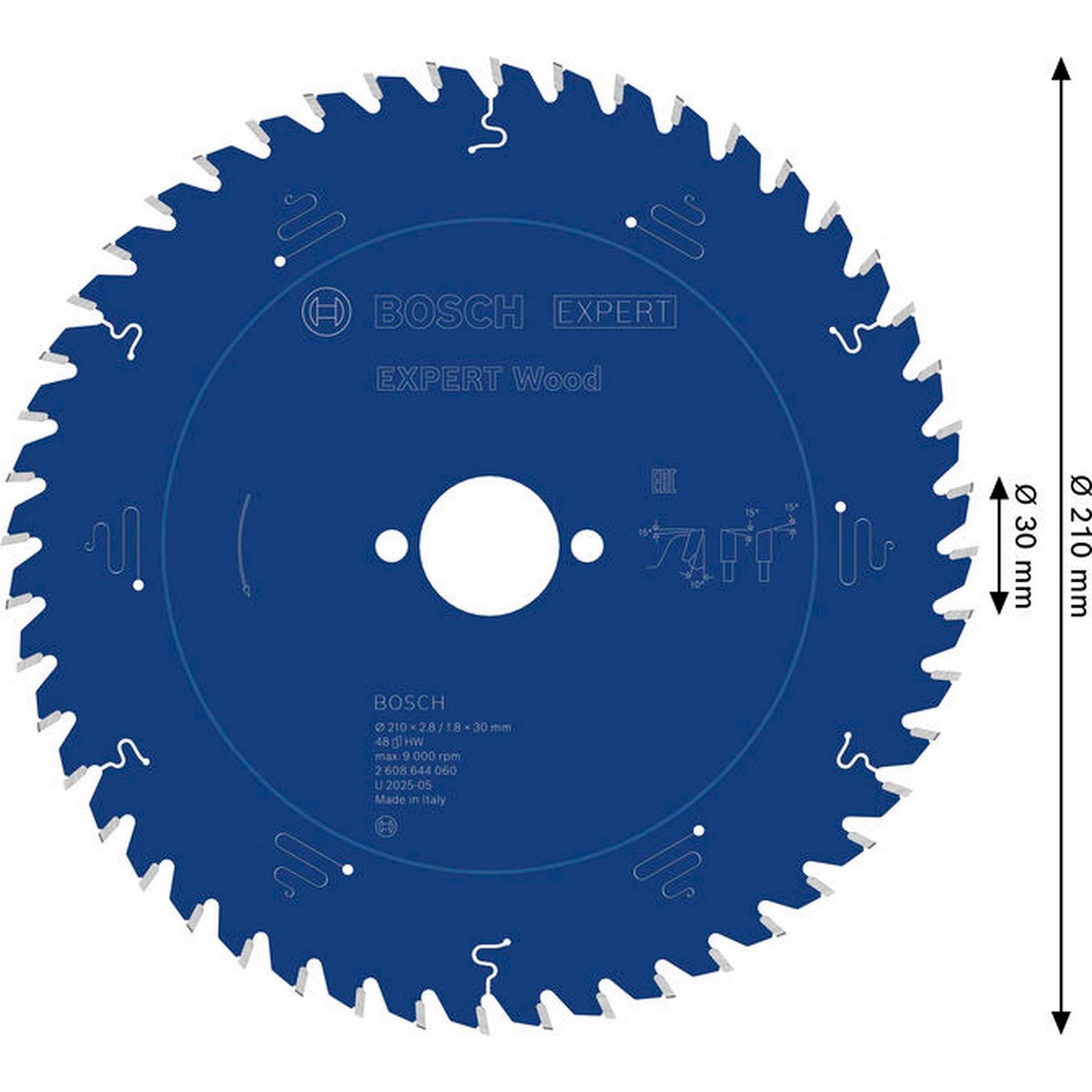 Bosch EXPERT Wood Kreissägeblatt, 210x2,8/1,8x30 mm, Z48 #2608644060