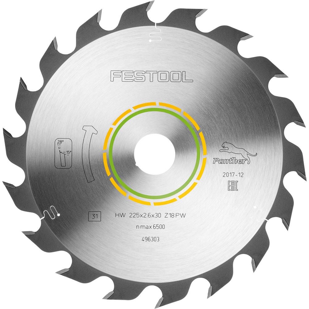Festool Kreissägeblatt WOOD RIP CUT HW 225x2,6x30 PW18 #496303