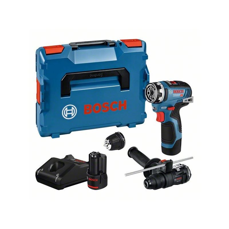 Bosch Akku-Bohrschrauber GSR 12V-35 FC, 2 x Akku GBA 12V 3.0Ah, 2 x Aufsätze in L-BOXX #06019H3009