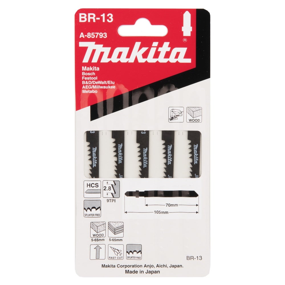 Makita 5 STK. STICHSÄGEBL. NR.BR-13 #A-85793
