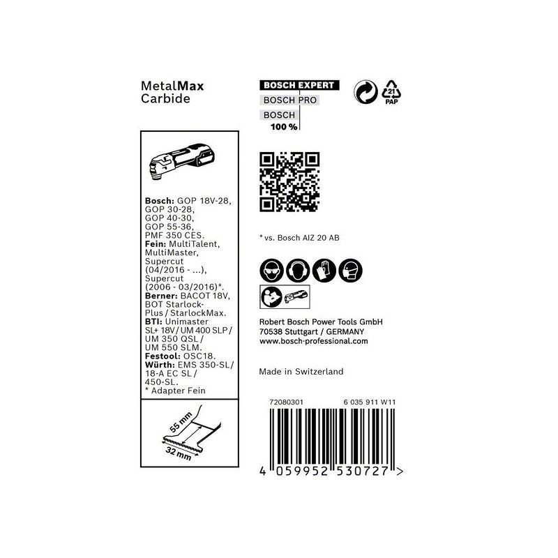 Bosch EXPERT MetalMax PAIZ 32 AIT Tauchsägeblatt, 50x32 mm, 10-tlg. #2608900020